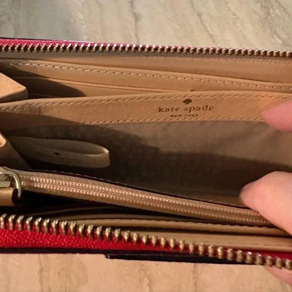 Kate Spade Red Zip Around Leather Wallet - Picture 11 of 15